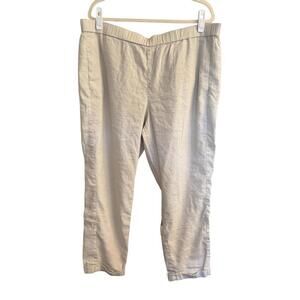 J.Jill Linen Stretch Pants | Size 2x | Cuffed Lightweight Beach Pull-On